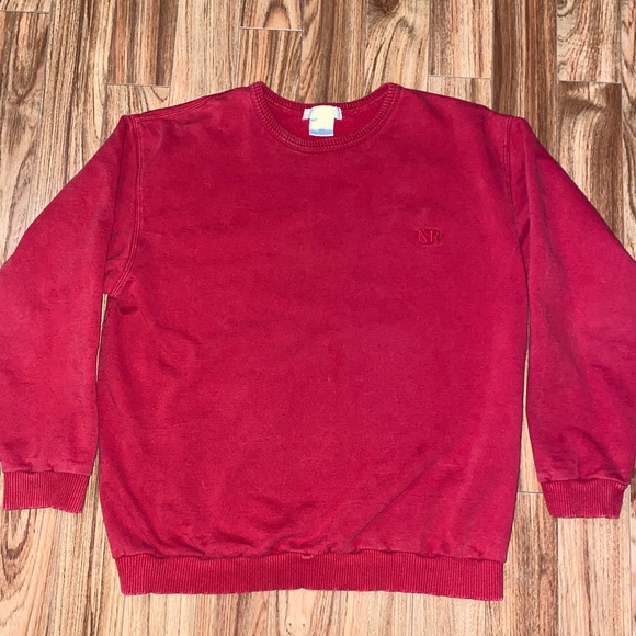 Red Oversized Vintage 90s Crewneck Sweatshirt - Picture 1 of 4